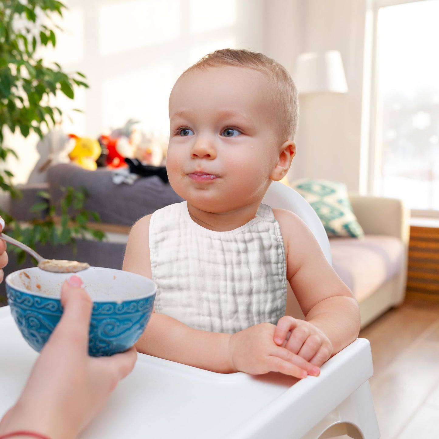 Zainpe 6Pcs Snap Muslin Cotton Bibs for Baby Love Heart Milk Letter Pattern Bib with 6 Absorbent Soft Layers, Machine Washable Burp Cloths for Infants Newborns Toddlers Drooling Feeding and Teething