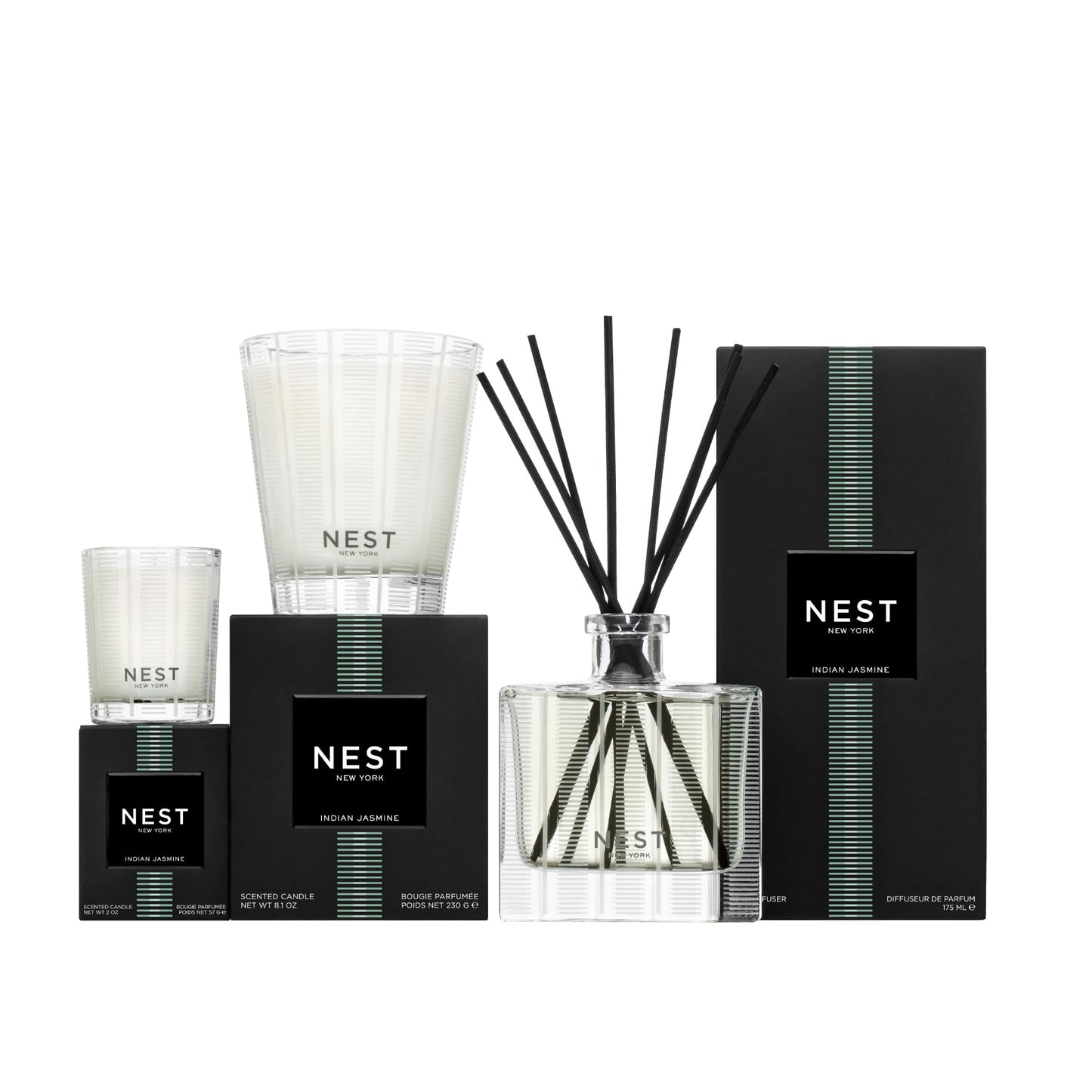 NEST New York Scented Classic Candle, Amber & Incense - 8.1 oz - Up to 60-Hour Burn Time - Reusable Glass Vessel