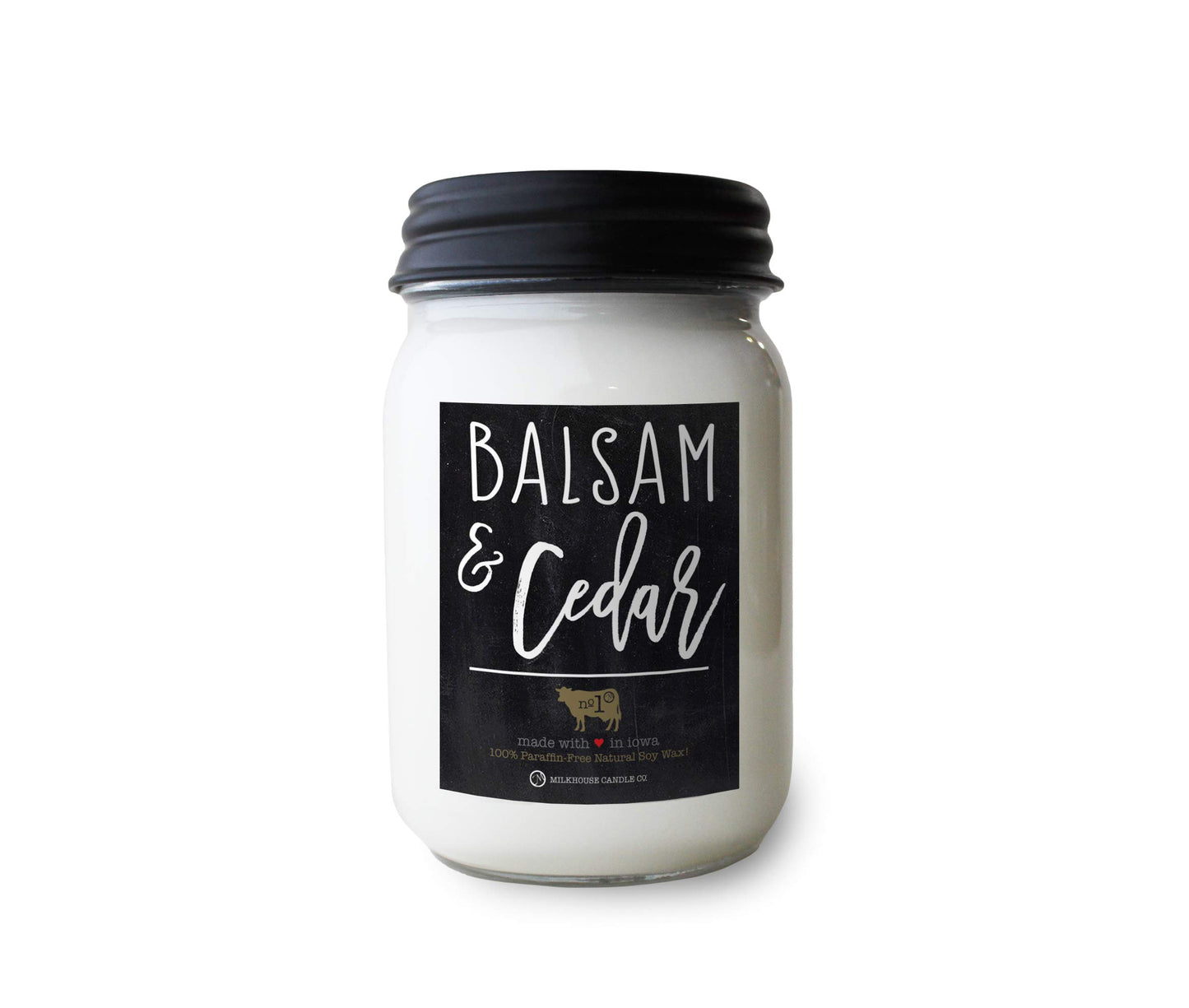 Milkhouse Candle Company - Balsam & Cedar - 26oz Beeswax and Soy Candles - Farmhouse Collection - 100% Natural, Paraffin Free, with Premium Fragrance Oil, Glass Jars with Lids
