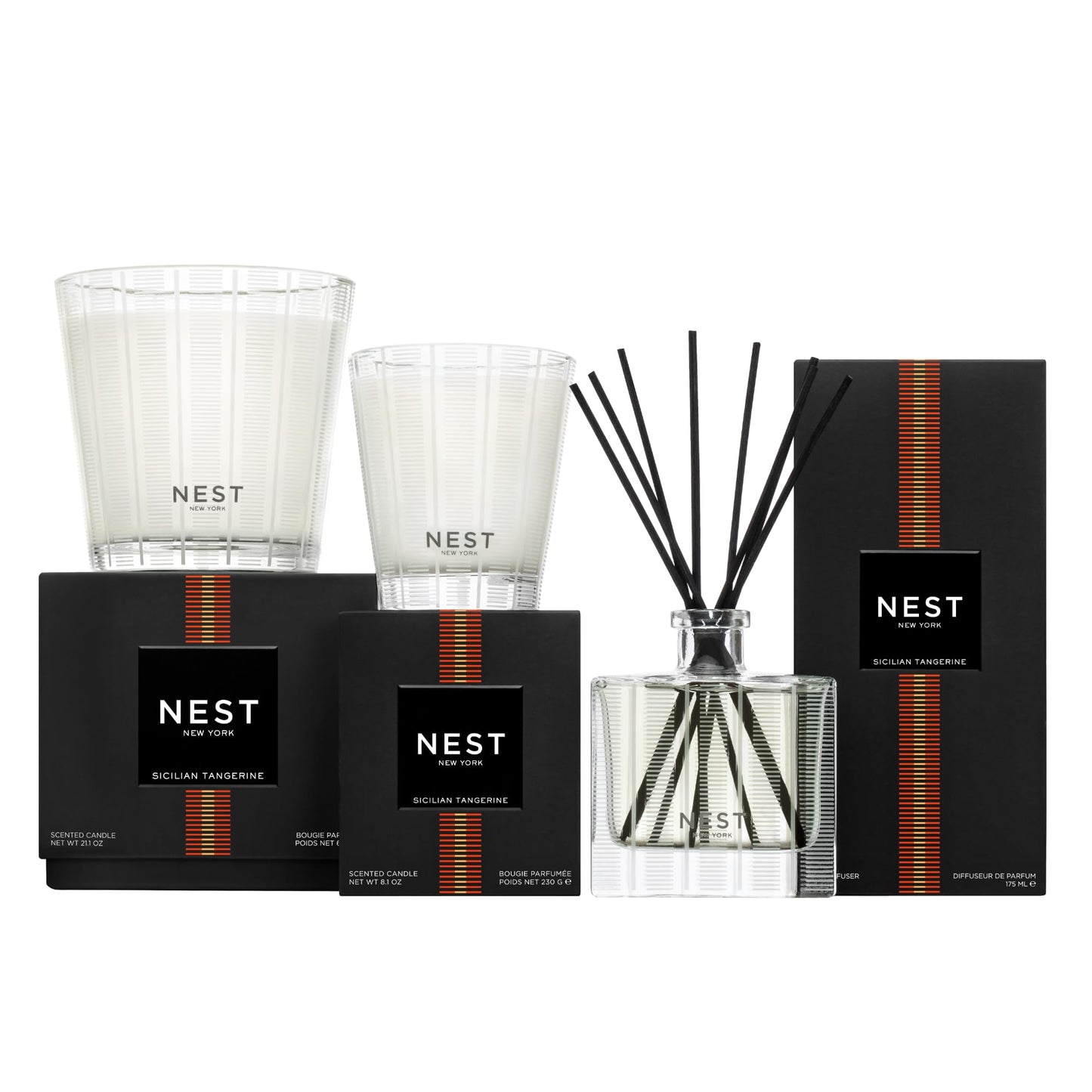 NEST New York Scented Classic Candle, Amber & Incense - 8.1 oz - Up to 60-Hour Burn Time - Reusable Glass Vessel