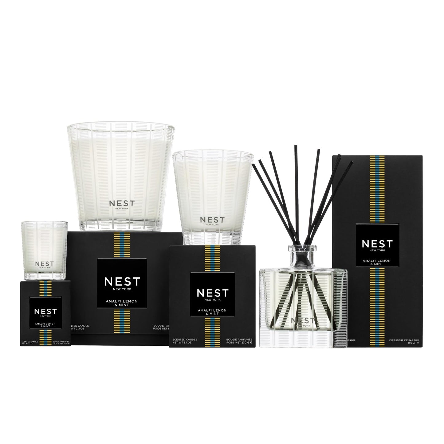 NEST New York Scented Classic Candle, Amber & Incense - 8.1 oz - Up to 60-Hour Burn Time - Reusable Glass Vessel