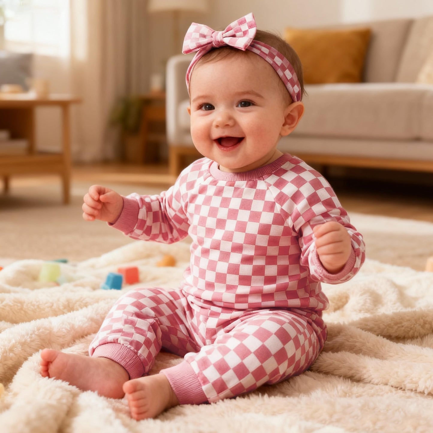 AMAWMW Infant Baby Girl Clothes Long Sleeve Loose Sweatshirts Pockets Pants Headband Outfits Fall Winter Spring Gift