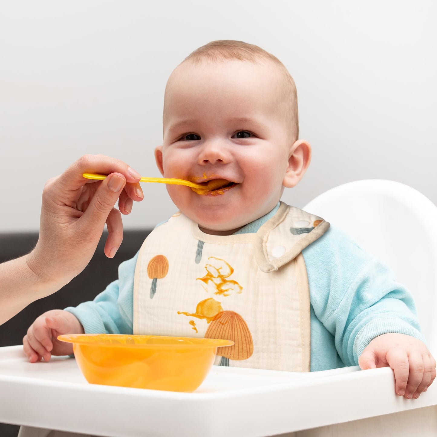 Zainpe 6Pcs Snap Muslin Cotton Bibs for Baby Love Heart Milk Letter Pattern Bib with 6 Absorbent Soft Layers, Machine Washable Burp Cloths for Infants Newborns Toddlers Drooling Feeding and Teething