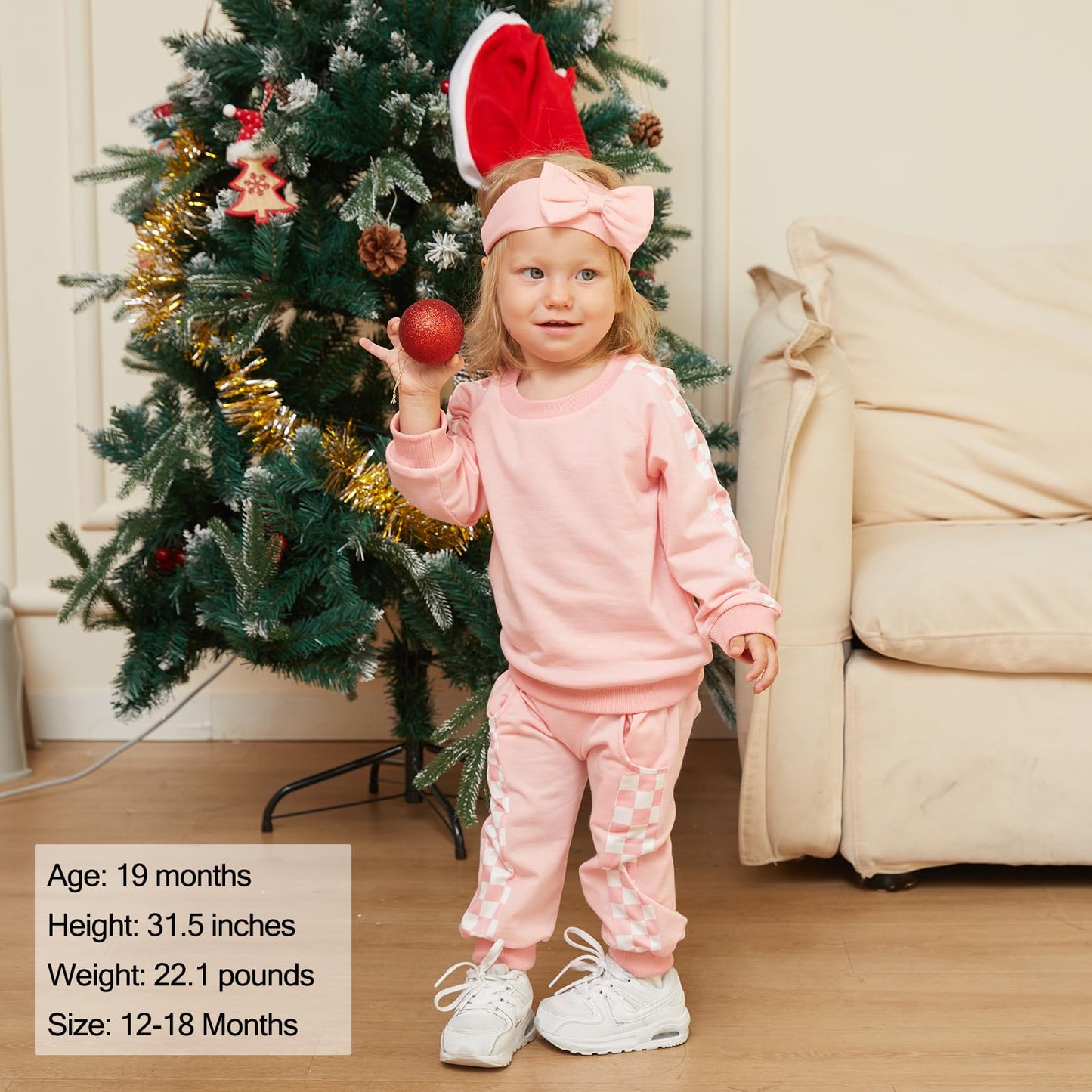 AMAWMW Infant Baby Girl Clothes Long Sleeve Loose Sweatshirts Pockets Pants Headband Outfits Fall Winter Spring Gift