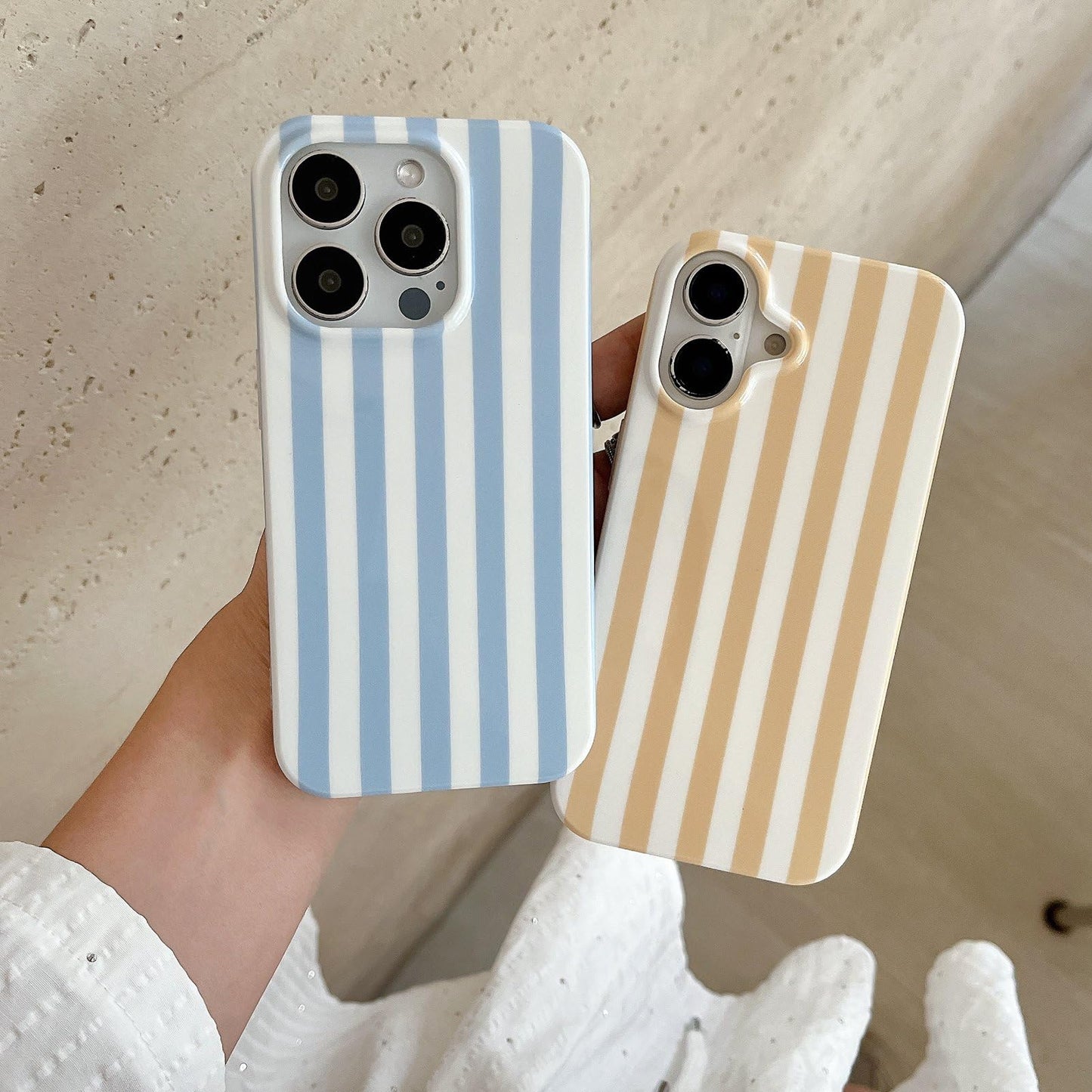 Cute Striped Phone Case Compatible with iPhone 14/13 6.1",Aesthetic Trendy Retro Stripe Pattern Chic Pretty Stylish Protective Girls Women Cover for iPhone 14/13-Black White