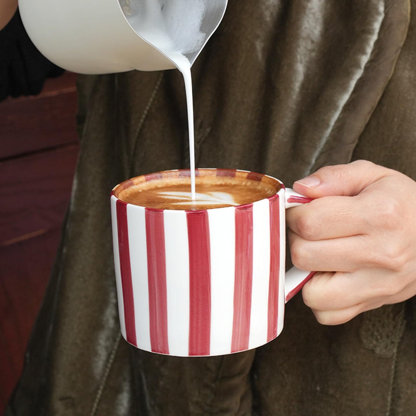 8 Oz Ceramic Coffee Mug Espresso Cups with Saucer Mug And Saucer Set Cup And Saucer Coffee Cups with Saucers Coffee Cups And Saucers,Black