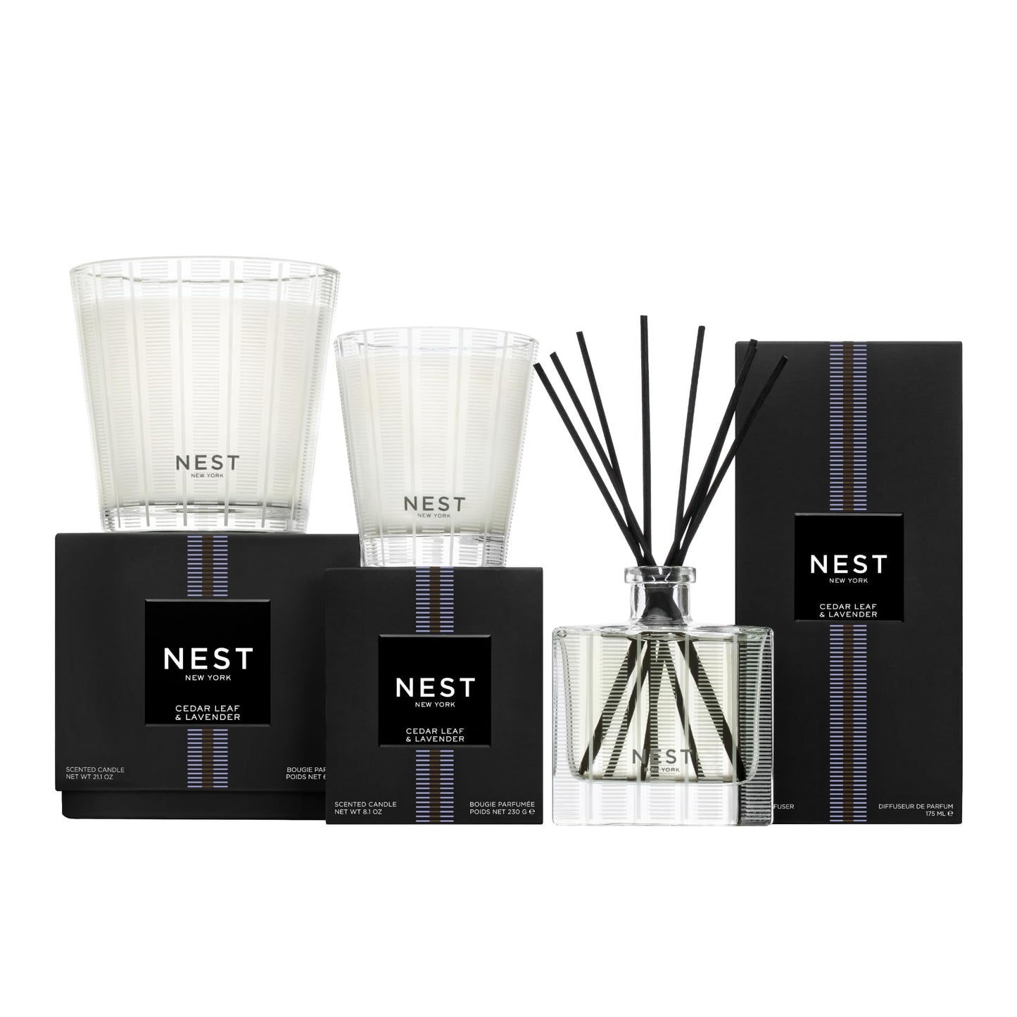 NEST New York Scented Classic Candle, Amber & Incense - 8.1 oz - Up to 60-Hour Burn Time - Reusable Glass Vessel