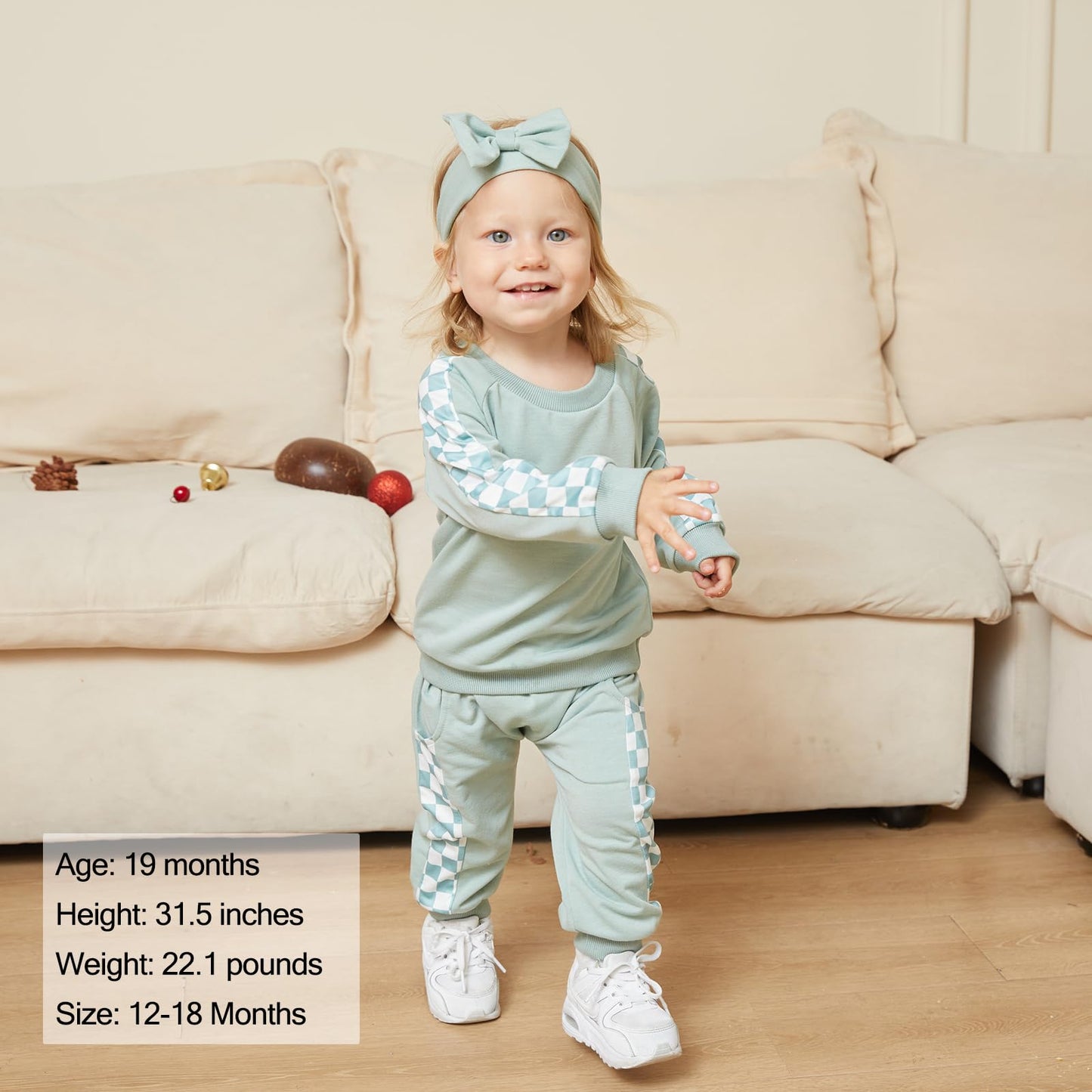 AMAWMW Infant Baby Girl Clothes Long Sleeve Loose Sweatshirts Pockets Pants Headband Outfits Fall Winter Spring Gift