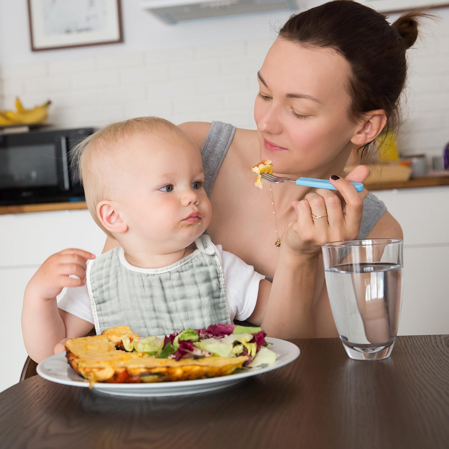 Zainpe 6Pcs Snap Muslin Cotton Bibs for Baby Love Heart Milk Letter Pattern Bib with 6 Absorbent Soft Layers, Machine Washable Burp Cloths for Infants Newborns Toddlers Drooling Feeding and Teething