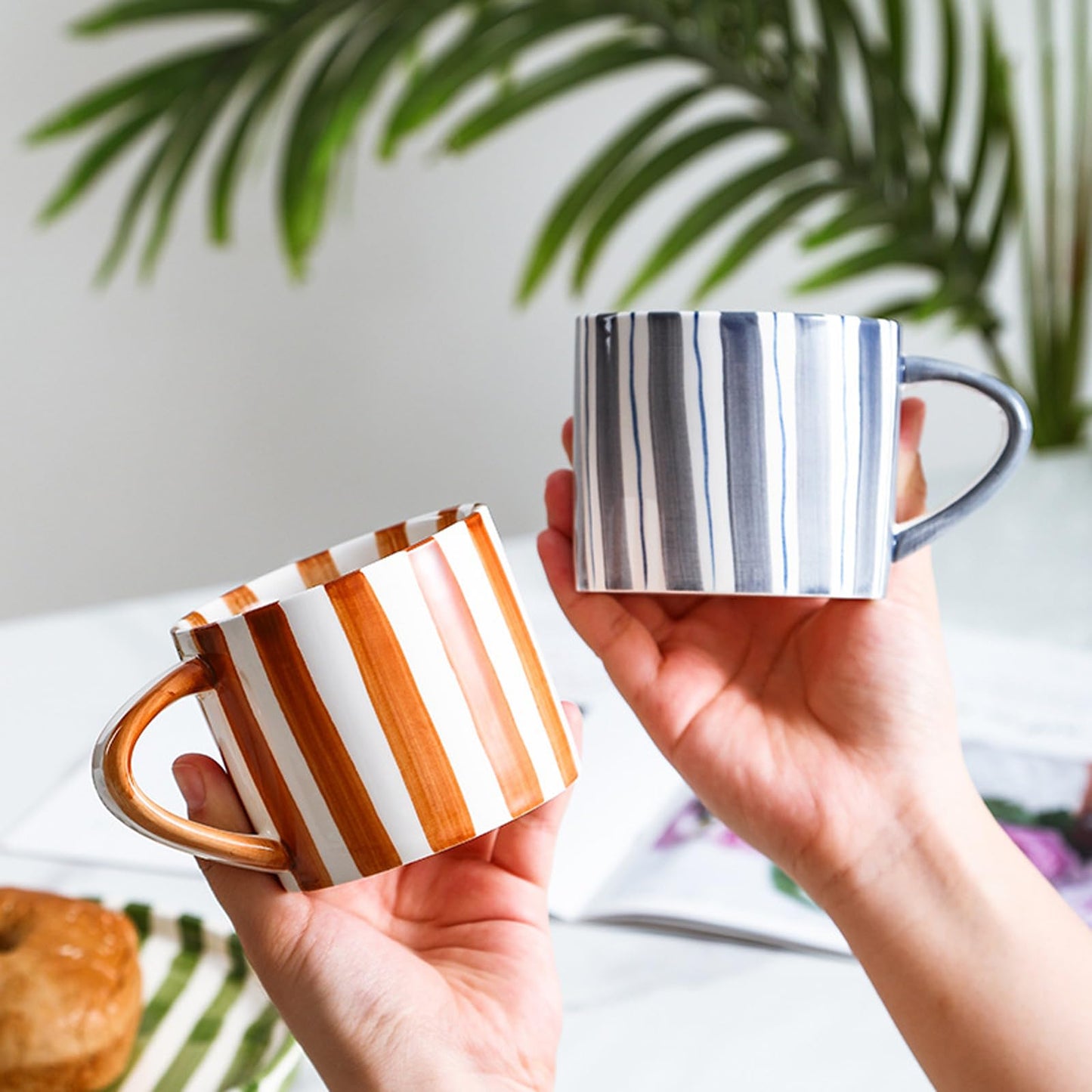 8 Oz Ceramic Coffee Mug Espresso Cups with Saucer Mug And Saucer Set Cup And Saucer Coffee Cups with Saucers Coffee Cups And Saucers,Black