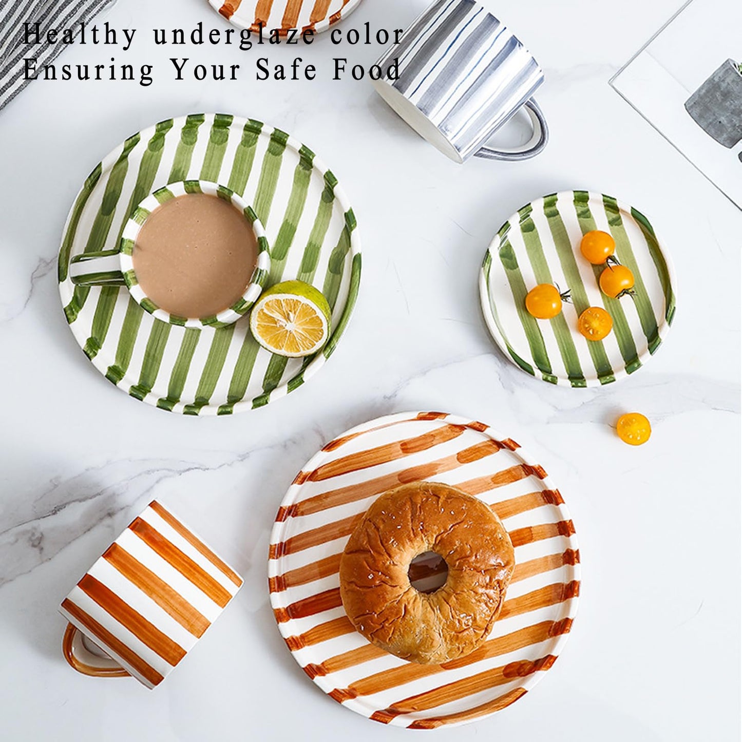 8 Oz Ceramic Coffee Mug Espresso Cups with Saucer Mug And Saucer Set Cup And Saucer Coffee Cups with Saucers Coffee Cups And Saucers,Black