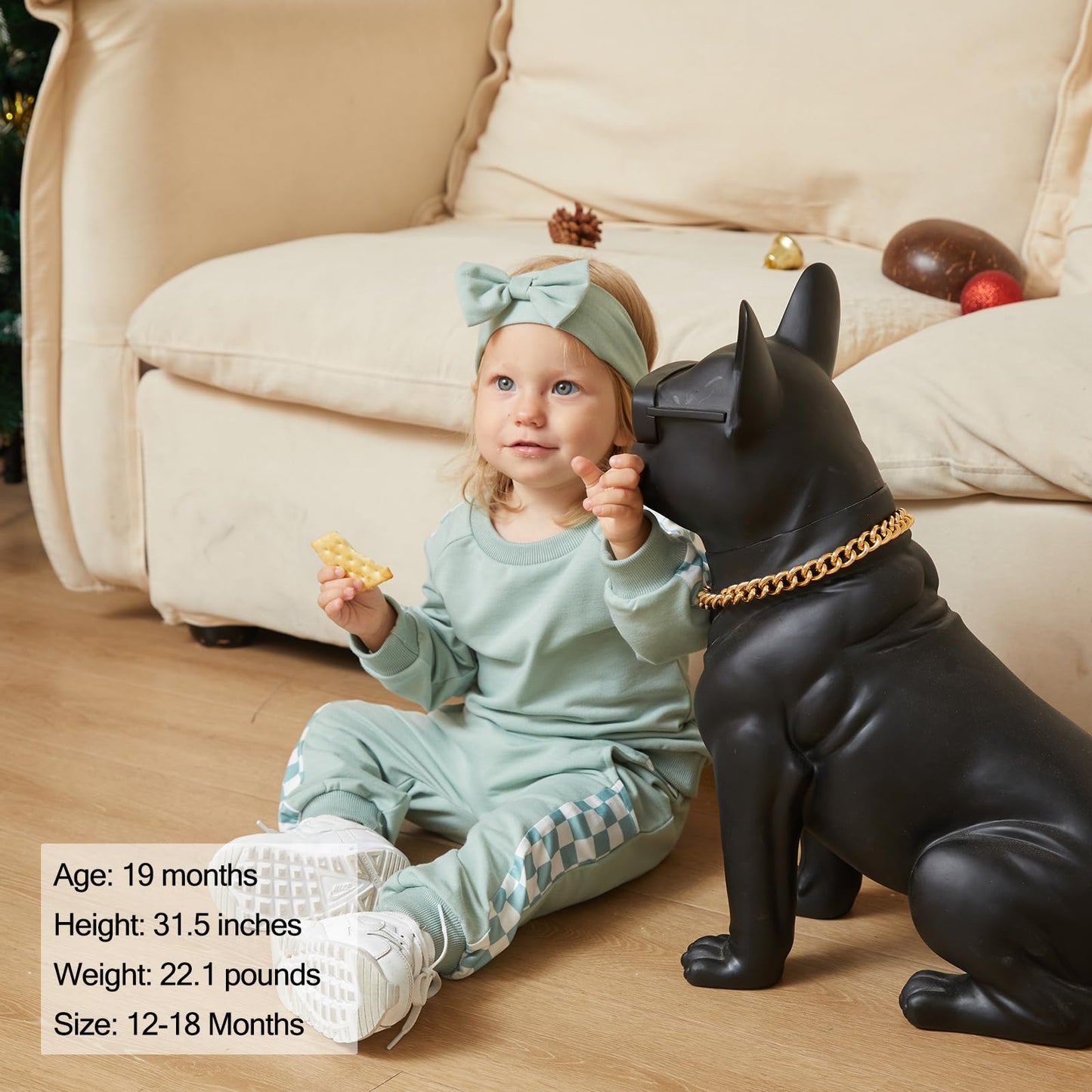 AMAWMW Infant Baby Girl Clothes Long Sleeve Loose Sweatshirts Pockets Pants Headband Outfits Fall Winter Spring Gift