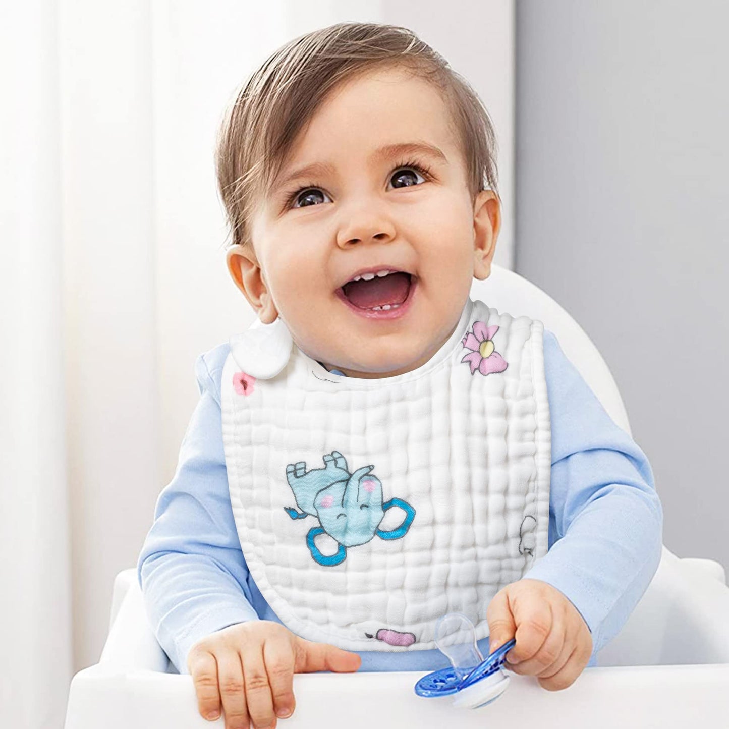 Zainpe 6Pcs Snap Muslin Cotton Bibs for Baby Love Heart Milk Letter Pattern Bib with 6 Absorbent Soft Layers, Machine Washable Burp Cloths for Infants Newborns Toddlers Drooling Feeding and Teething