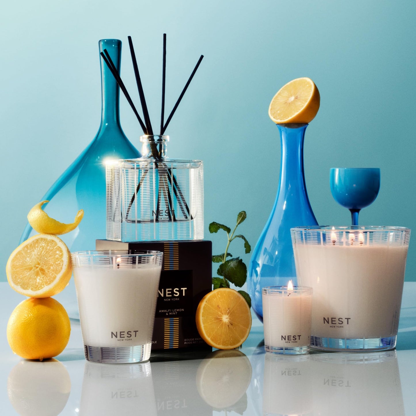 NEST New York Scented Classic Candle, Amber & Incense - 8.1 oz - Up to 60-Hour Burn Time - Reusable Glass Vessel