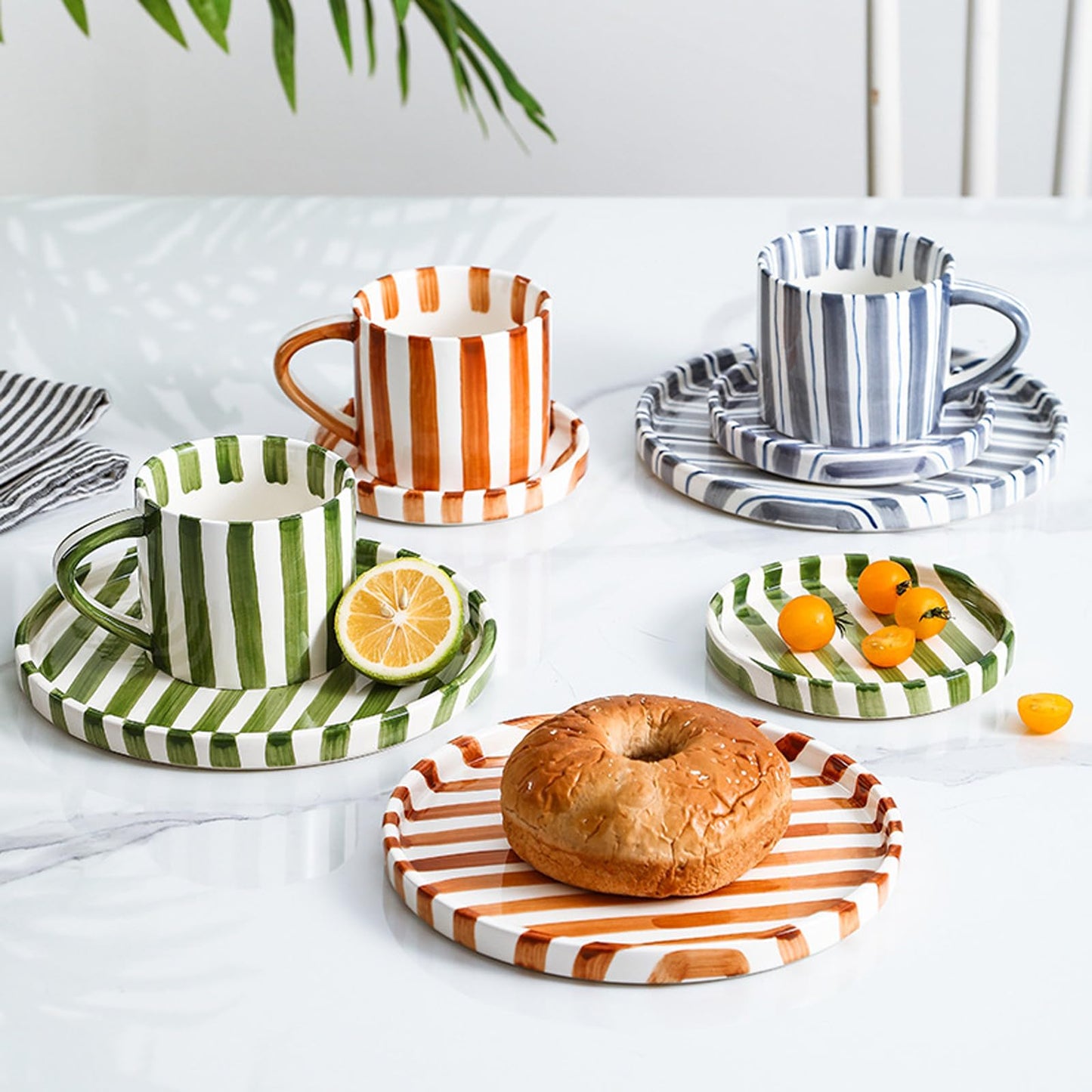 8 Oz Ceramic Coffee Mug Espresso Cups with Saucer Mug And Saucer Set Cup And Saucer Coffee Cups with Saucers Coffee Cups And Saucers,Black