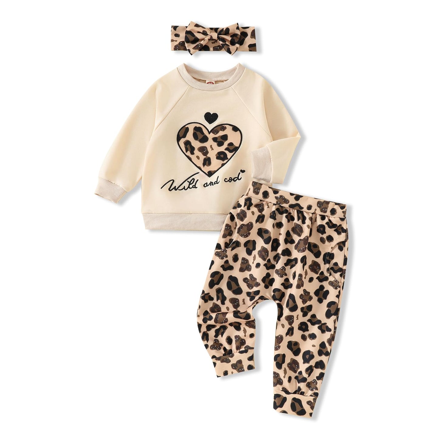 AMAWMW Infant Baby Girl Clothes Long Sleeve Loose Sweatshirts Pockets Pants Headband Outfits Fall Winter Spring Gift