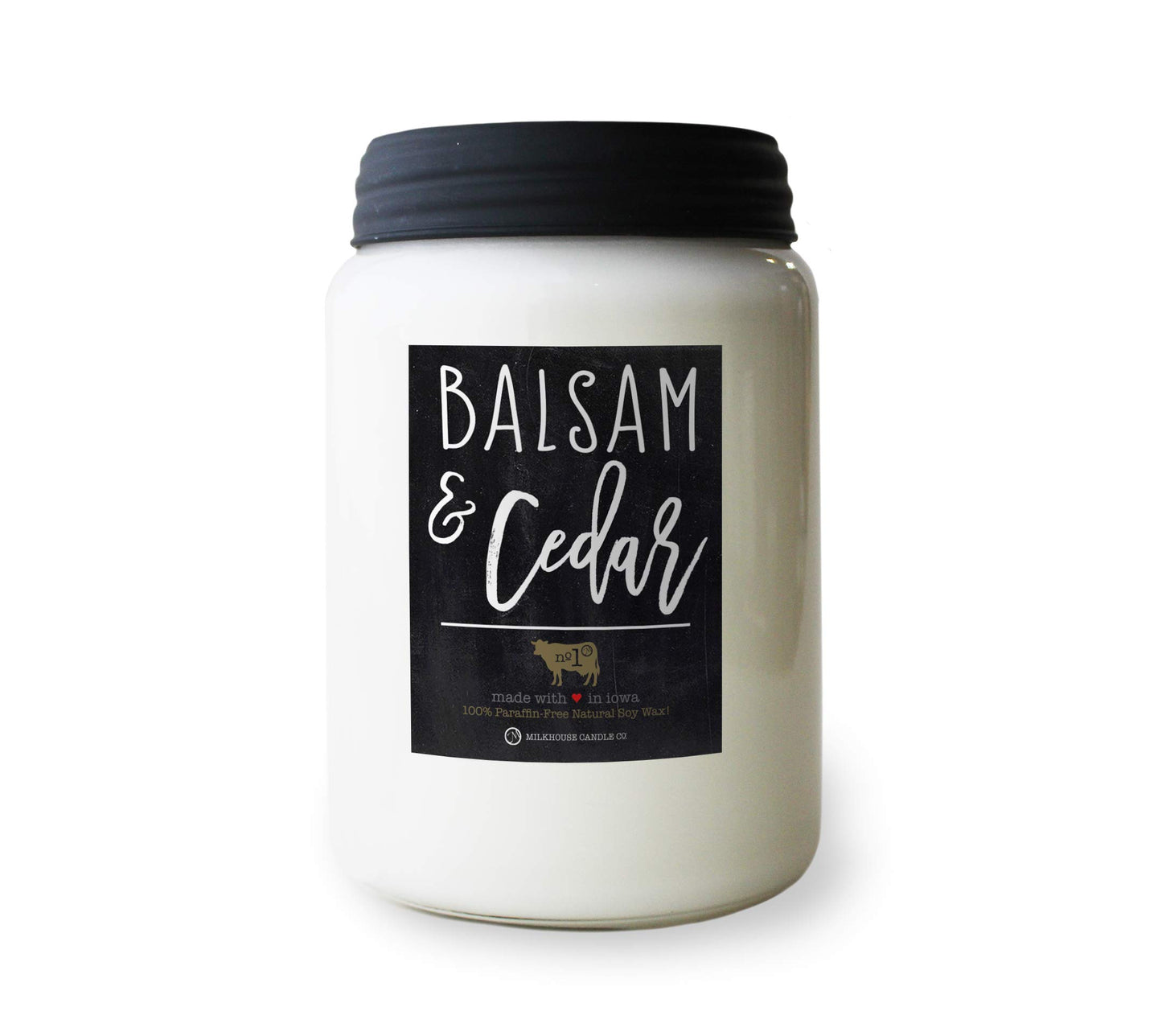 Milkhouse Candle Company - Balsam & Cedar - 26oz Beeswax and Soy Candles - Farmhouse Collection - 100% Natural, Paraffin Free, with Premium Fragrance Oil, Glass Jars with Lids