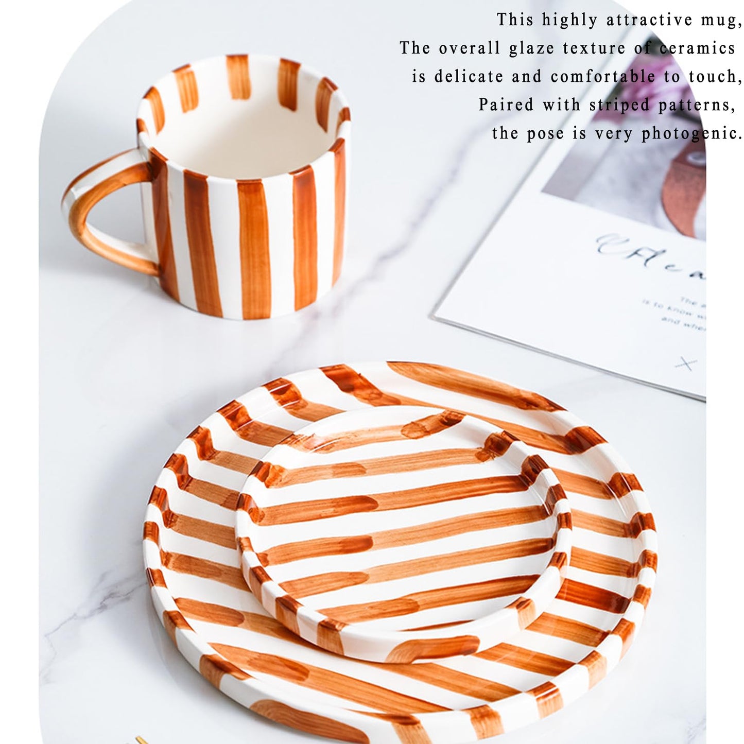 8 Oz Ceramic Coffee Mug Espresso Cups with Saucer Mug And Saucer Set Cup And Saucer Coffee Cups with Saucers Coffee Cups And Saucers,Black