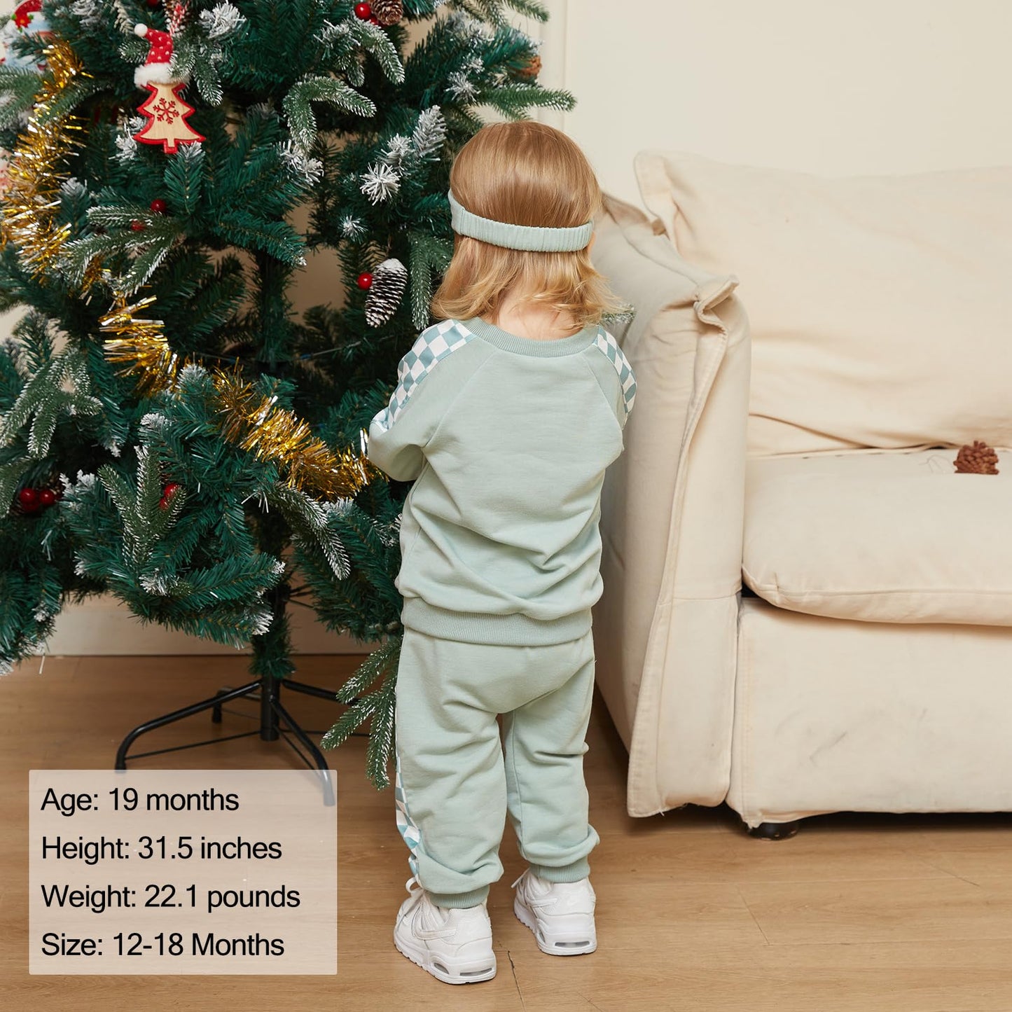 AMAWMW Infant Baby Girl Clothes Long Sleeve Loose Sweatshirts Pockets Pants Headband Outfits Fall Winter Spring Gift