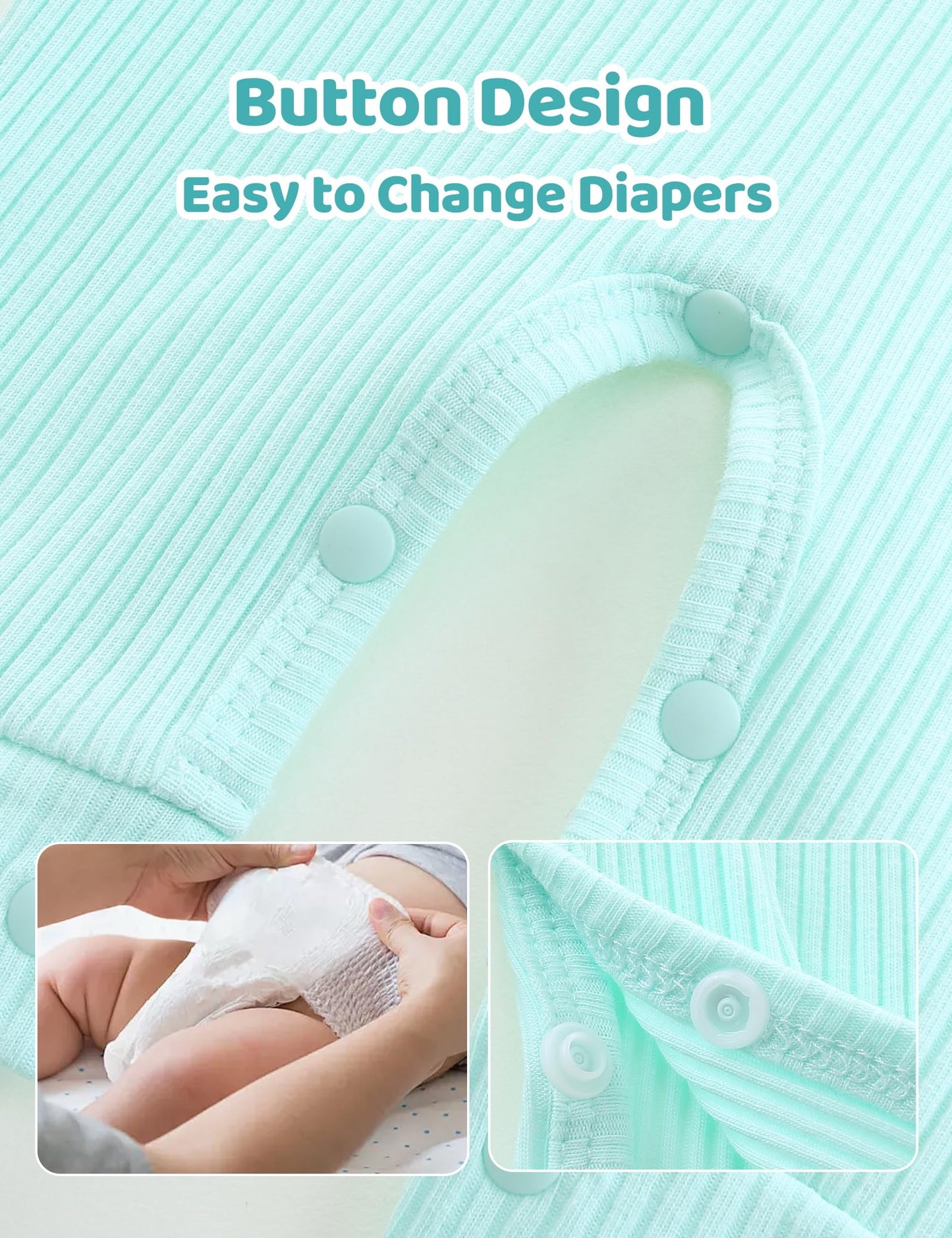 Newborn Unisex Baby Clothes 0-3 Months,Long Sleeve Onesie Infant Coming Home Outfits Romper with Mittens & Hat