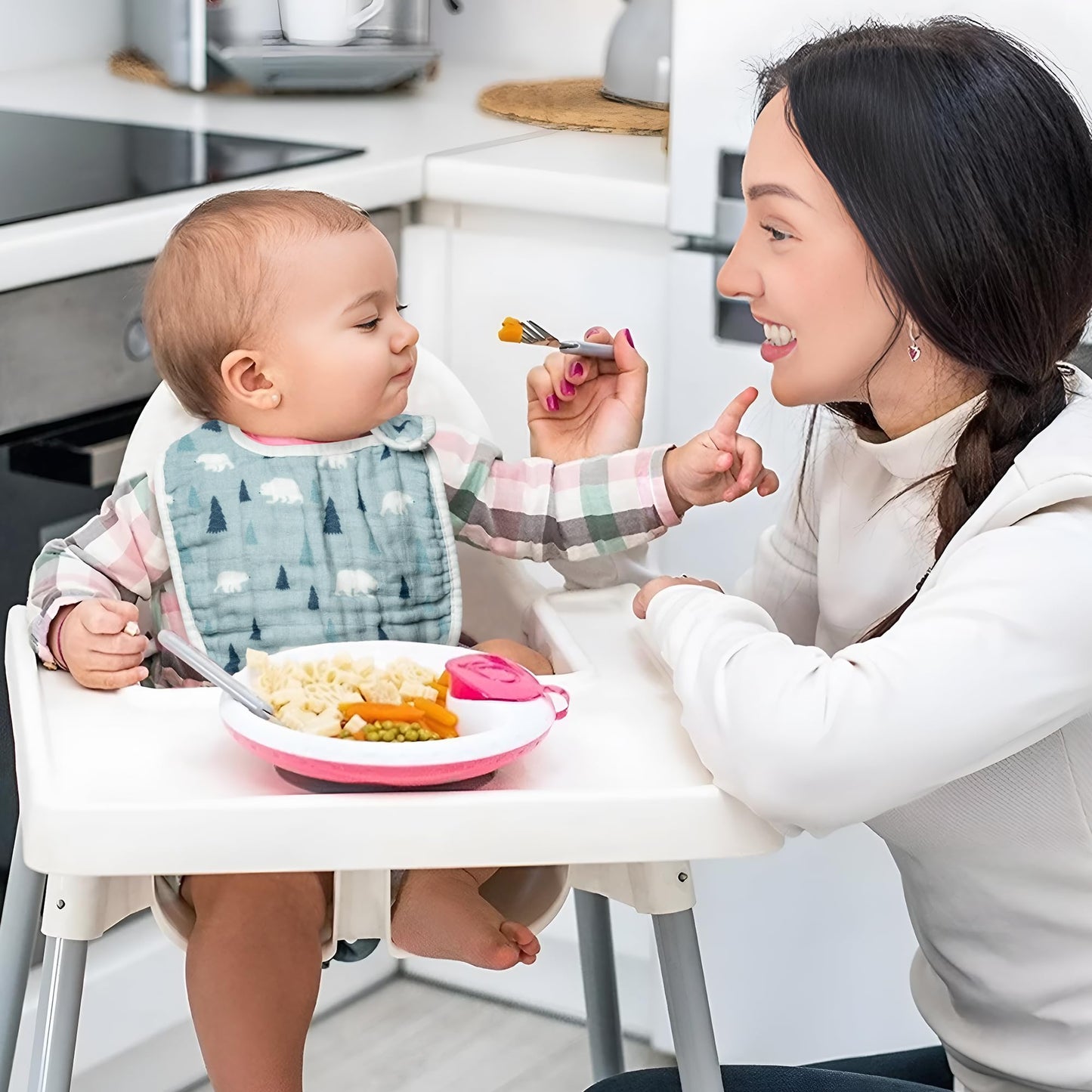 Zainpe 6Pcs Snap Muslin Cotton Bibs for Baby Love Heart Milk Letter Pattern Bib with 6 Absorbent Soft Layers, Machine Washable Burp Cloths for Infants Newborns Toddlers Drooling Feeding and Teething