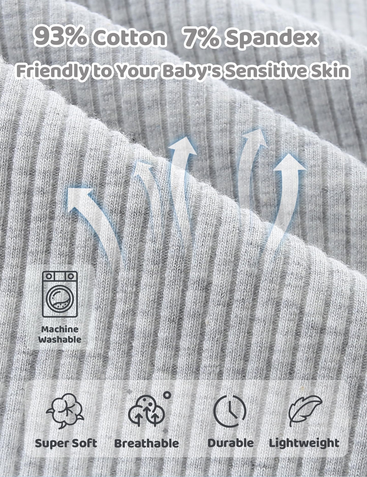 Newborn Unisex Baby Clothes 0-3 Months,Long Sleeve Onesie Infant Coming Home Outfits Romper with Mittens & Hat