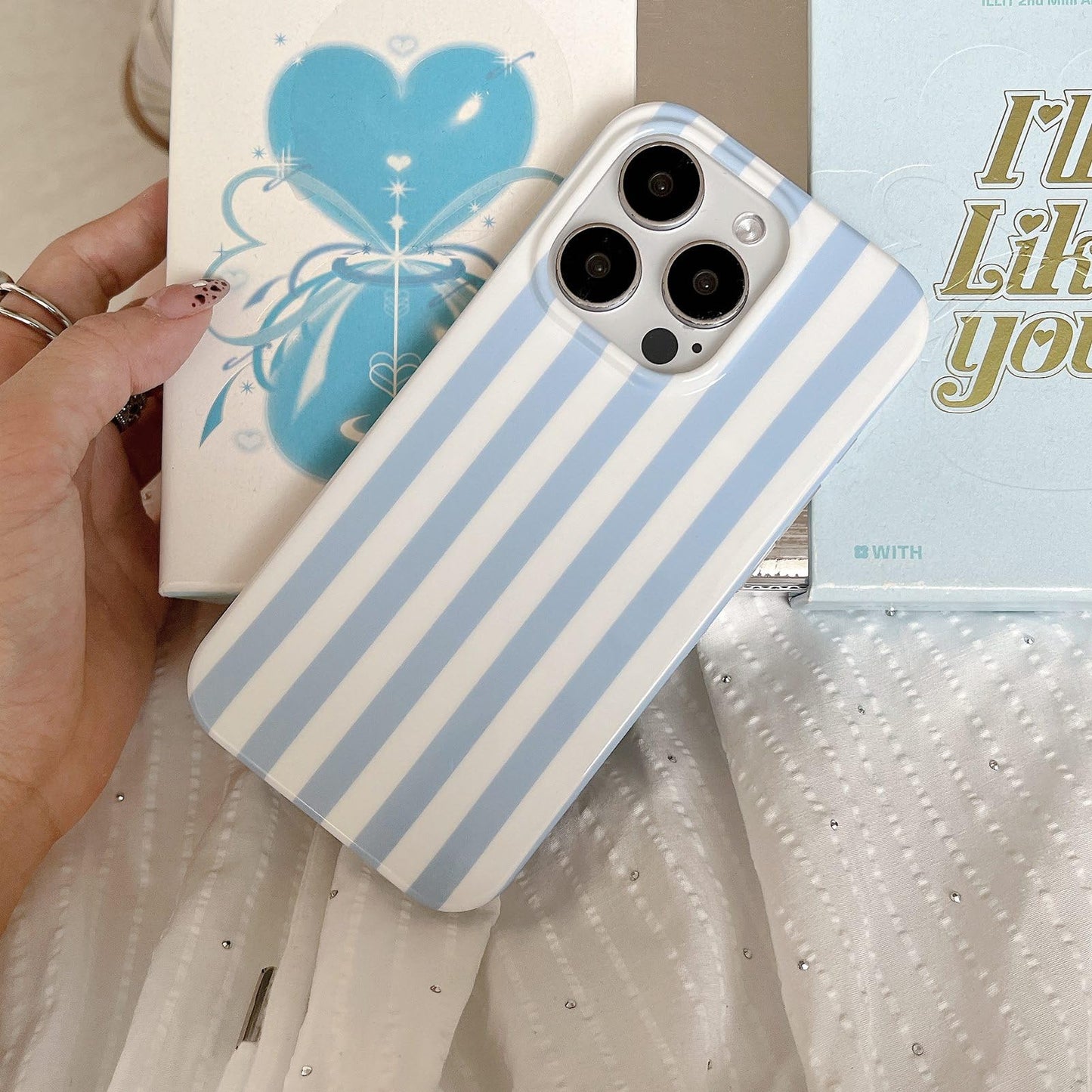 Cute Striped Phone Case Compatible with iPhone 14/13 6.1",Aesthetic Trendy Retro Stripe Pattern Chic Pretty Stylish Protective Girls Women Cover for iPhone 14/13-Black White