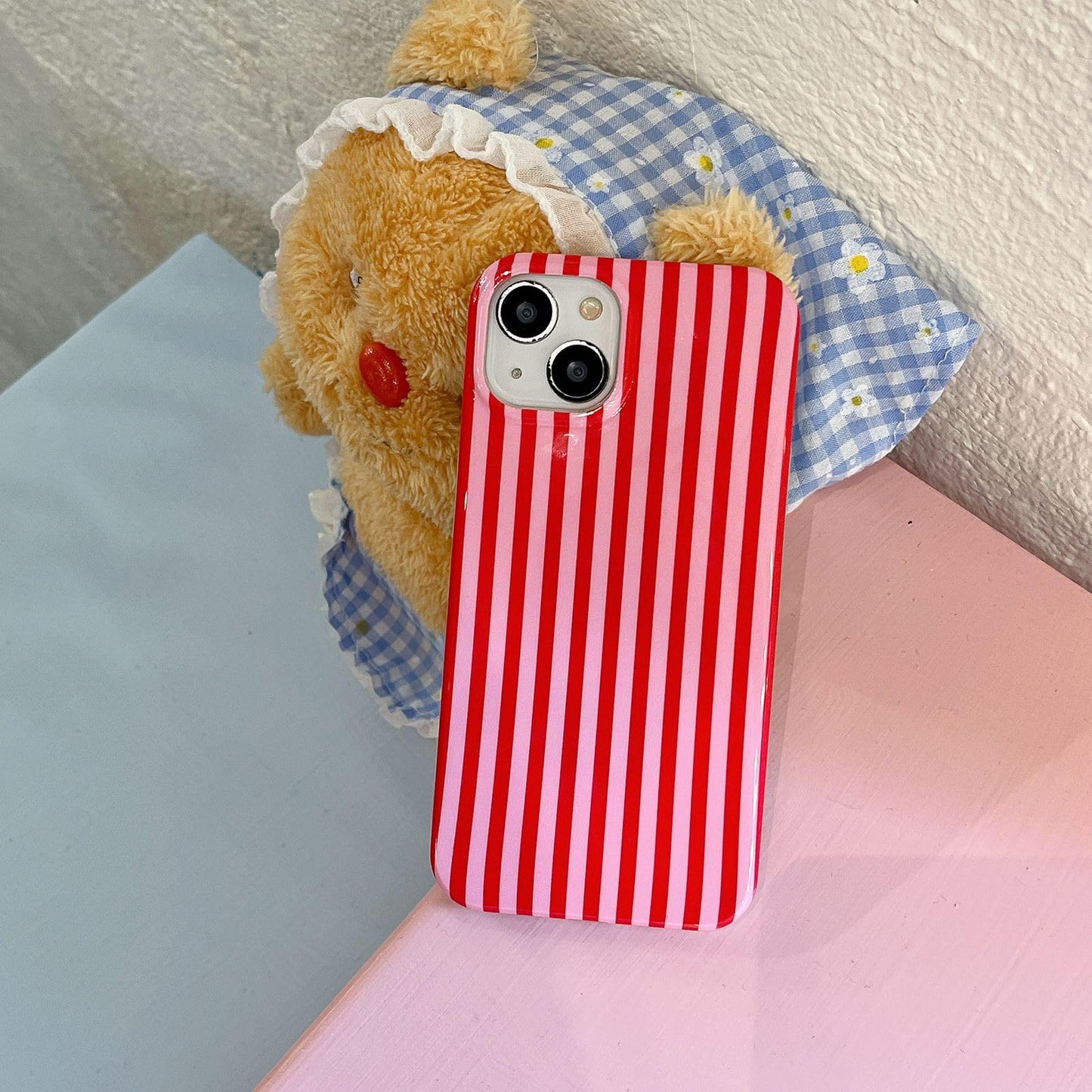 Cute Striped Phone Case Compatible with iPhone 14/13 6.1",Aesthetic Trendy Retro Stripe Pattern Chic Pretty Stylish Protective Girls Women Cover for iPhone 14/13-Black White