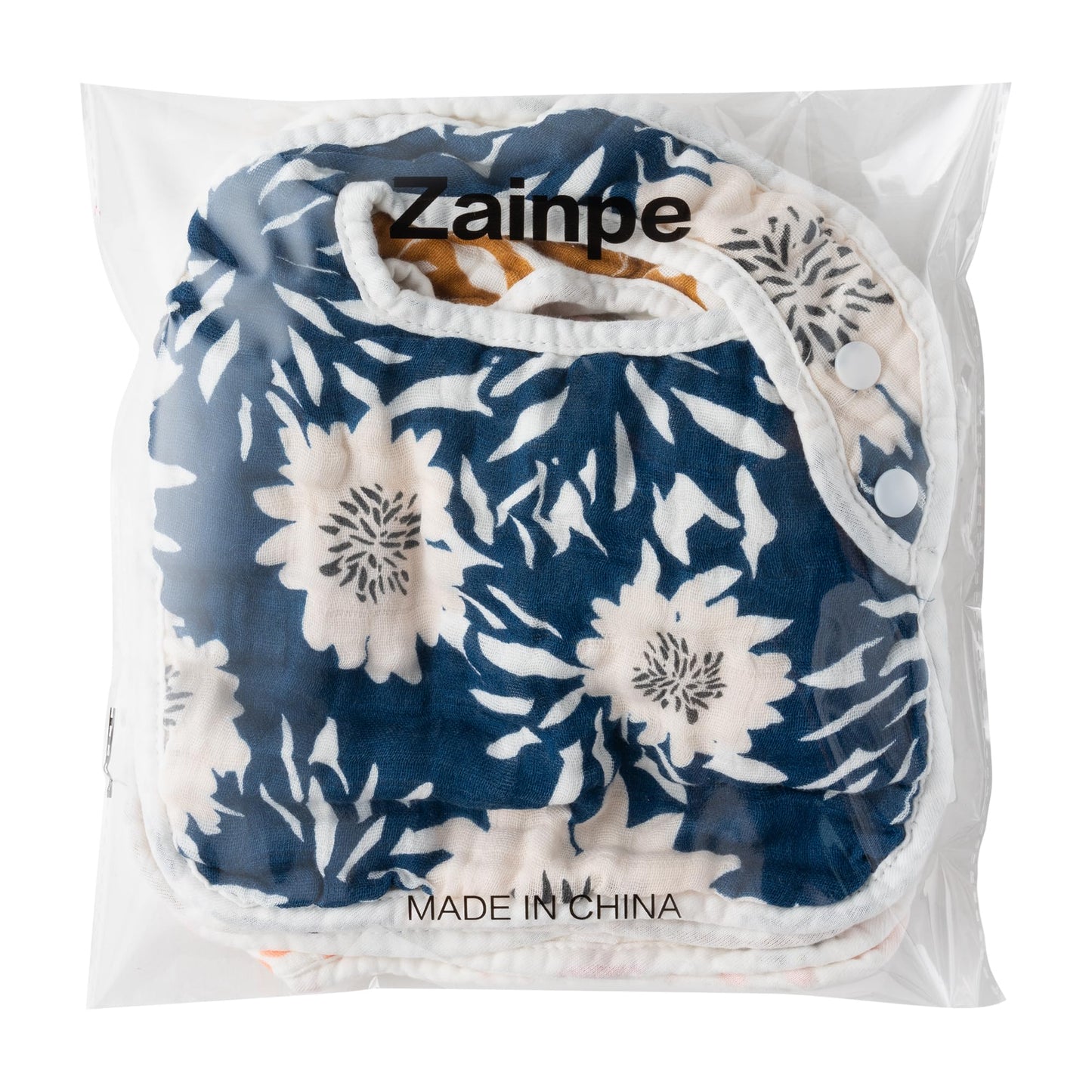 Zainpe 6Pcs Snap Muslin Cotton Bibs for Baby Love Heart Milk Letter Pattern Bib with 6 Absorbent Soft Layers, Machine Washable Burp Cloths for Infants Newborns Toddlers Drooling Feeding and Teething