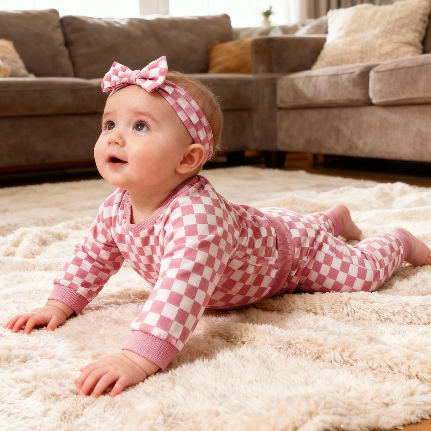 AMAWMW Infant Baby Girl Clothes Long Sleeve Loose Sweatshirts Pockets Pants Headband Outfits Fall Winter Spring Gift