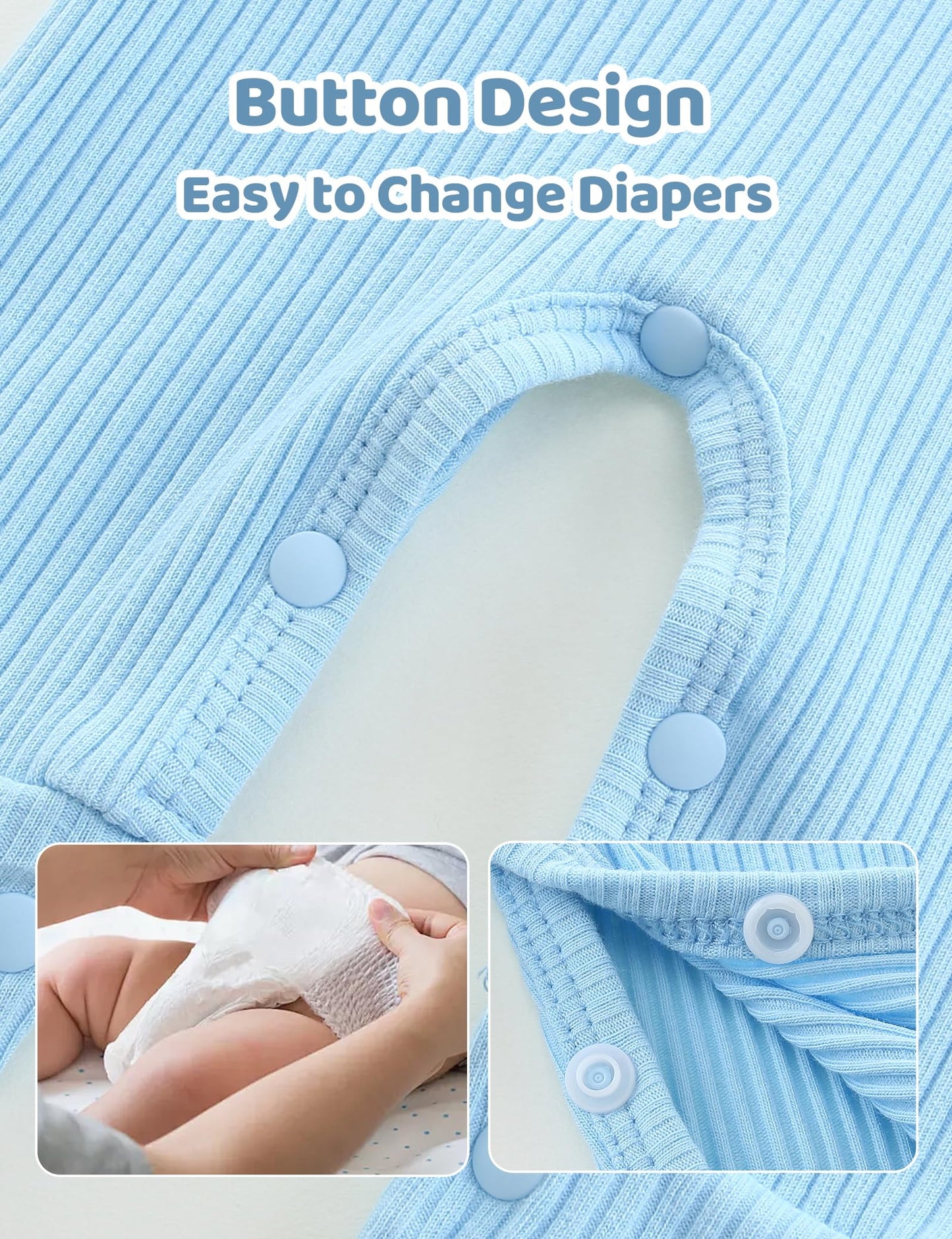 Newborn Unisex Baby Clothes 0-3 Months,Long Sleeve Onesie Infant Coming Home Outfits Romper with Mittens & Hat