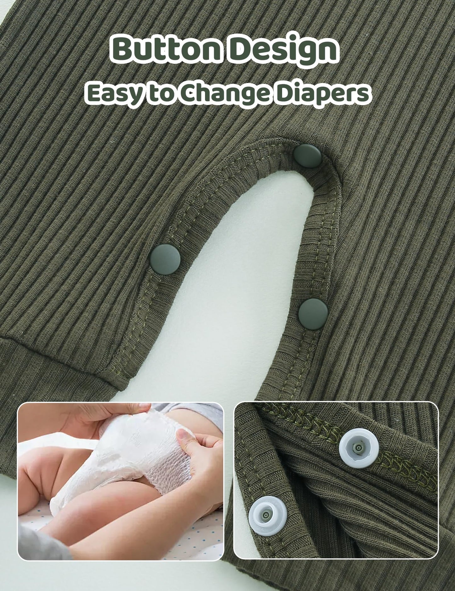 Newborn Unisex Baby Clothes 0-3 Months,Long Sleeve Onesie Infant Coming Home Outfits Romper with Mittens & Hat